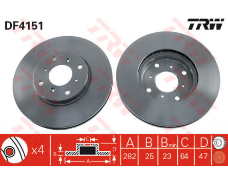 Bromsskiva DF4151 TRW