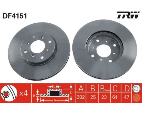 Bromsskiva DF4151 TRW, bild 2