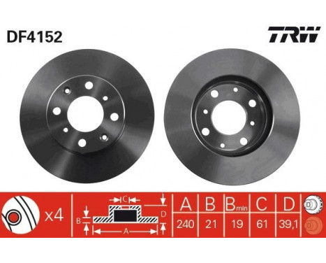 Bromsskiva DF4152 TRW, bild 2