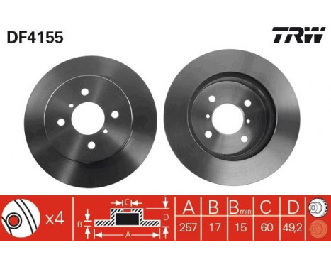 Bromsskiva DF4155 TRW