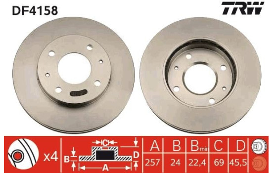Bromsskiva DF4158 TRW, bild 2