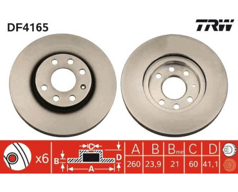 Bromsskiva DF4165 TRW, bild 2