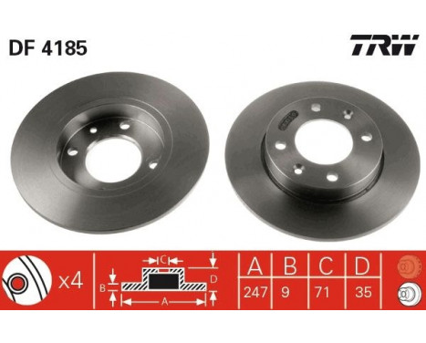 Bromsskiva DF4185 TRW, bild 2