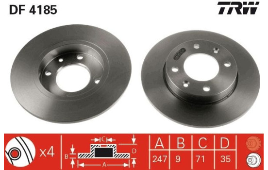 Bromsskiva DF4185 TRW, bild 2