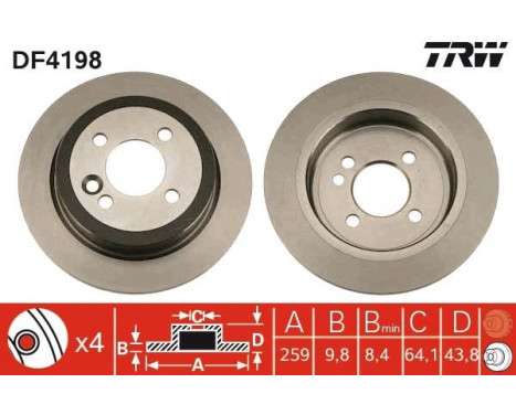 Bromsskiva DF4198 TRW, bild 3