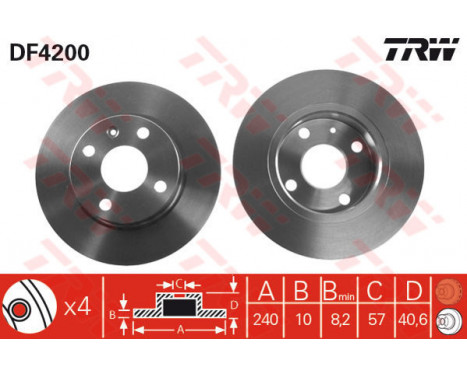 Bromsskiva DF4200 TRW