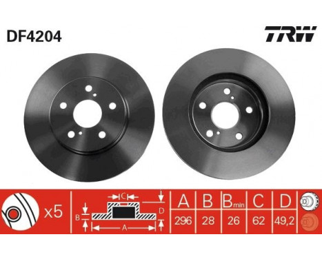 Bromsskiva DF4204 TRW