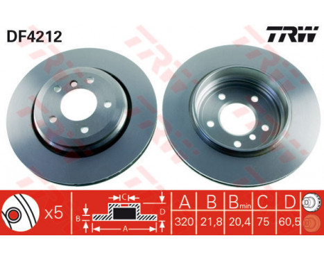 Bromsskiva DF4212 TRW