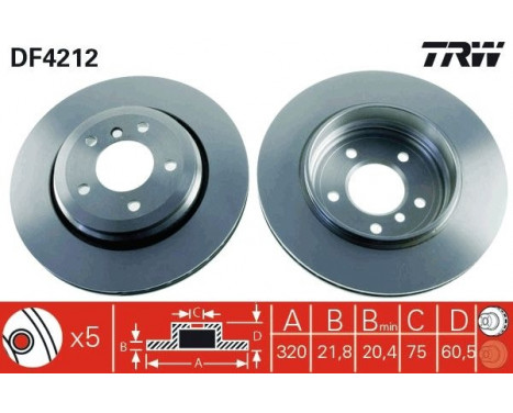 Bromsskiva DF4212 TRW, bild 2