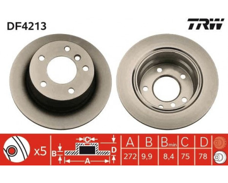 Bromsskiva DF4213 TRW, bild 2