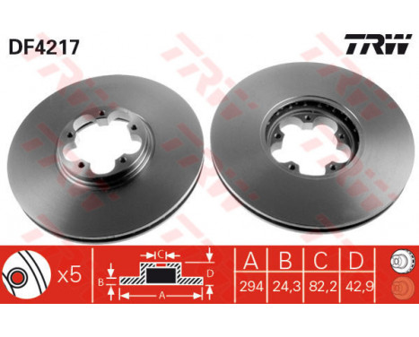 Bromsskiva DF4217 TRW