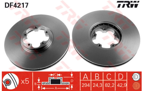 Bromsskiva DF4217 TRW