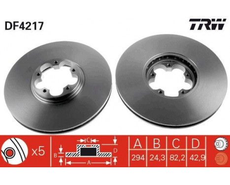 Bromsskiva DF4217 TRW, bild 2