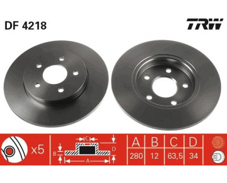 Bromsskiva DF4218 TRW, bild 3