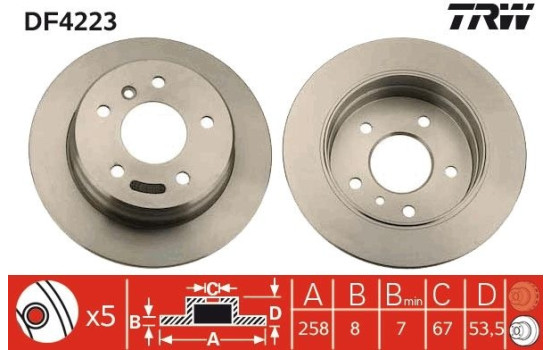 Bromsskiva DF4223 TRW, bild 2