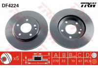 Bromsskiva DF4224 TRW