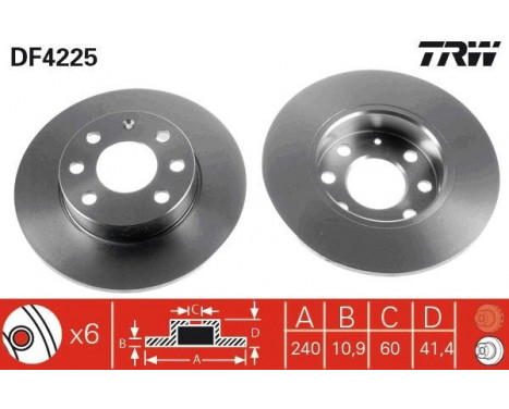 Bromsskiva DF4225 TRW, bild 2