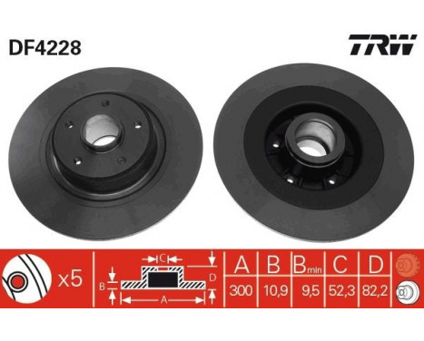 Bromsskiva DF4228 TRW, bild 2