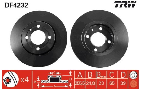 Bromsskiva DF4232 TRW, bild 2