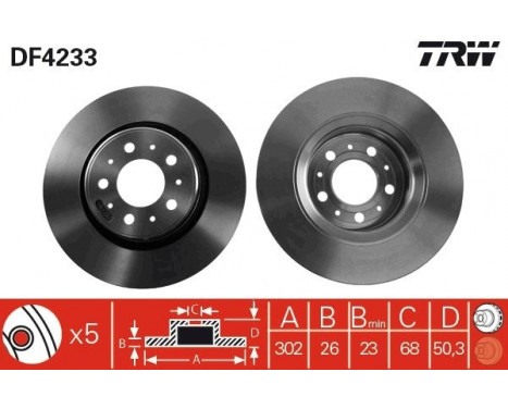 Bromsskiva DF4233 TRW, bild 2