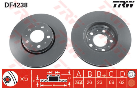 Bromsskiva DF4238 TRW
