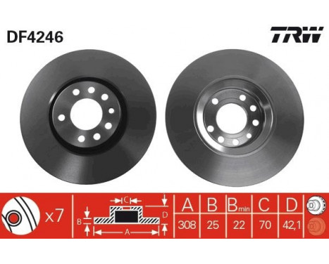 Bromsskiva DF4246 TRW, bild 3