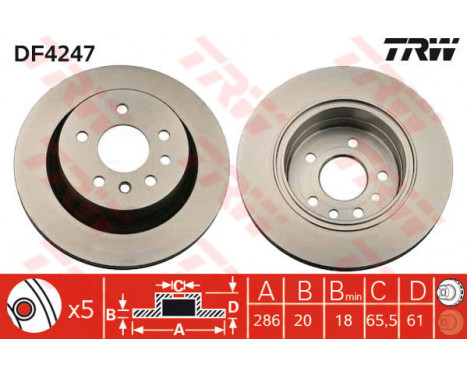 Bromsskiva DF4247 TRW
