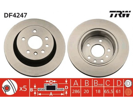 Bromsskiva DF4247 TRW, bild 2