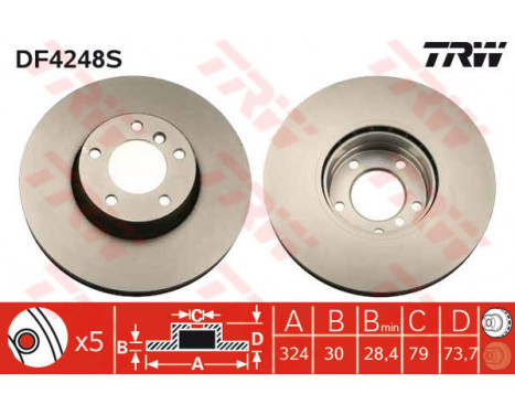 Bromsskiva DF4248S TRW