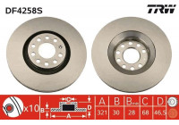 Bromsskiva DF4258S TRW