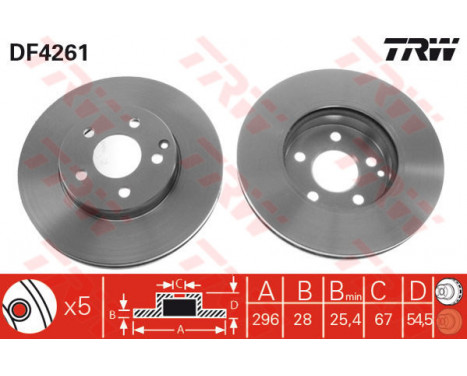 Bromsskiva DF4261 TRW