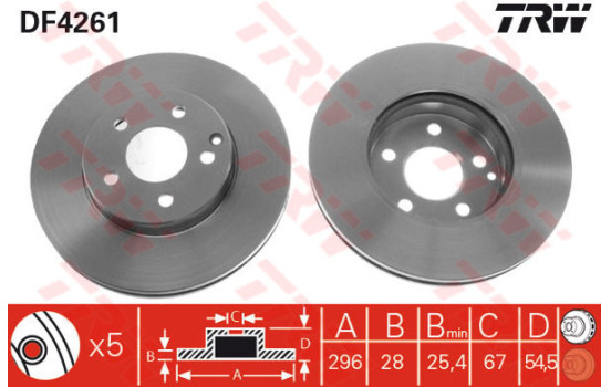 Bromsskiva DF4261 TRW