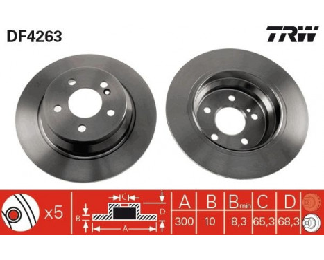 Bromsskiva DF4263 TRW, bild 2