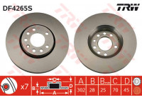 Bromsskiva DF4265S TRW