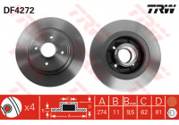 Bromsskiva DF4272 TRW