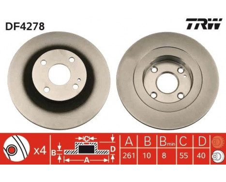 Bromsskiva DF4278 TRW, bild 2