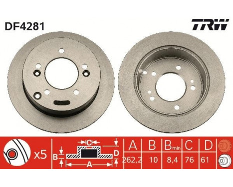 Bromsskiva DF4281 TRW, bild 2