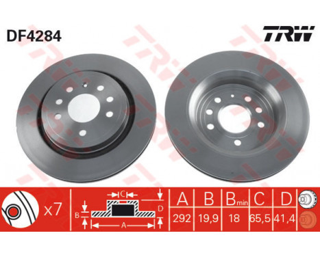 Bromsskiva DF4284 TRW