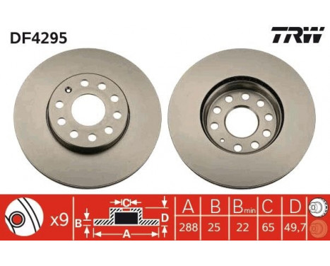 Bromsskiva DF4295 TRW, bild 3