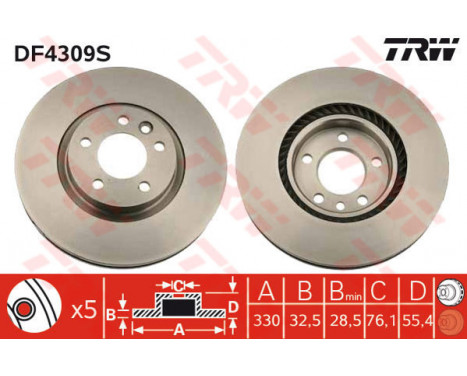 Bromsskiva DF4309S TRW