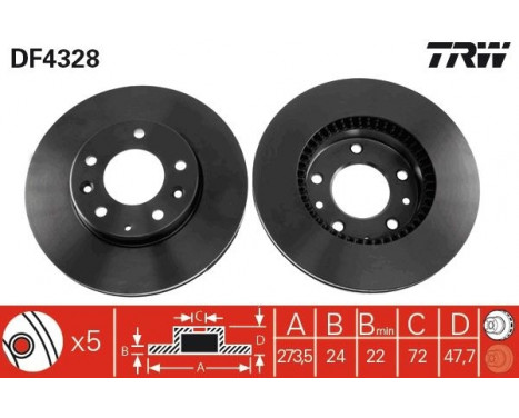 Bromsskiva DF4328 TRW, bild 2