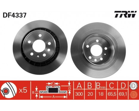 Bromsskiva DF4337 TRW, bild 2