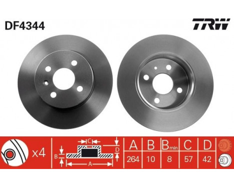 Bromsskiva DF4344 TRW, bild 2