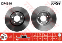 Bromsskiva DF4346 TRW