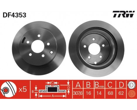 Bromsskiva DF4353 TRW, bild 3