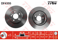 Bromsskiva DF4355 TRW