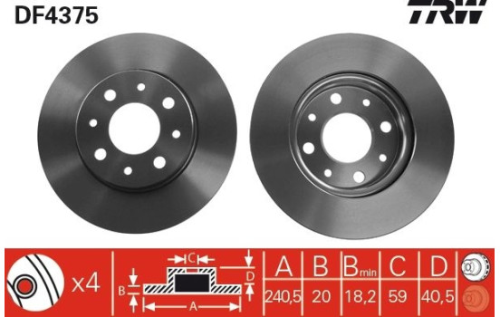 Bromsskiva DF4375 TRW, bild 3