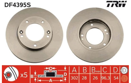 Bromsskiva DF4395S TRW, bild 3
