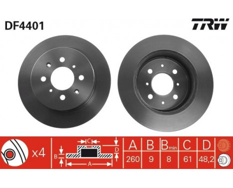 Bromsskiva DF4401 TRW, bild 2