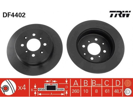 Bromsskiva DF4402 TRW, bild 2